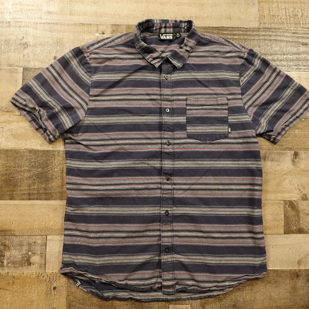 VANS Striped Button-Up Shirt men's extra large off the wall